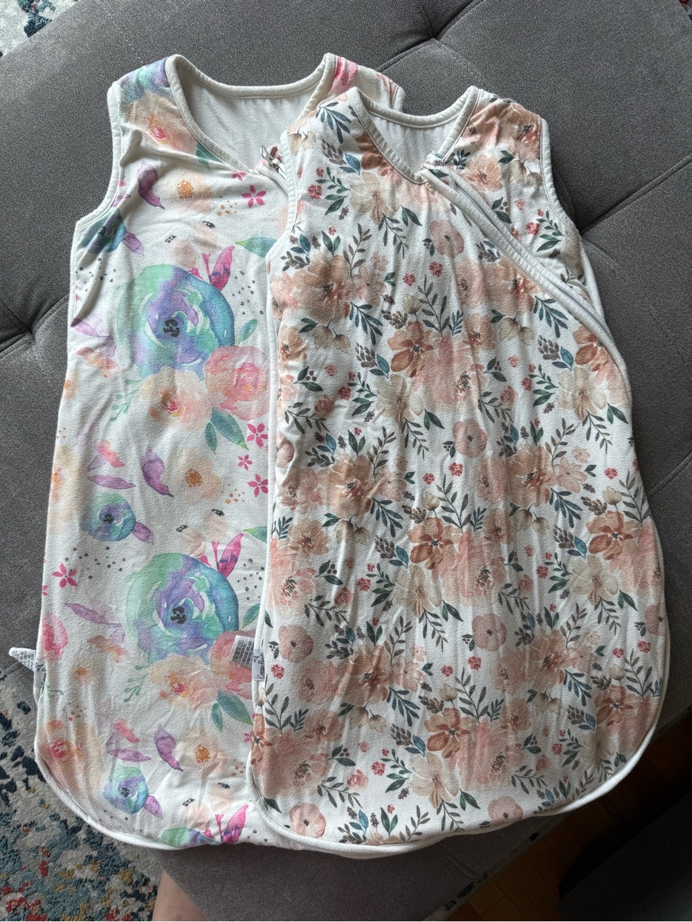 Floral & Watercolor Baby Sleep Sacks - 2 Pack